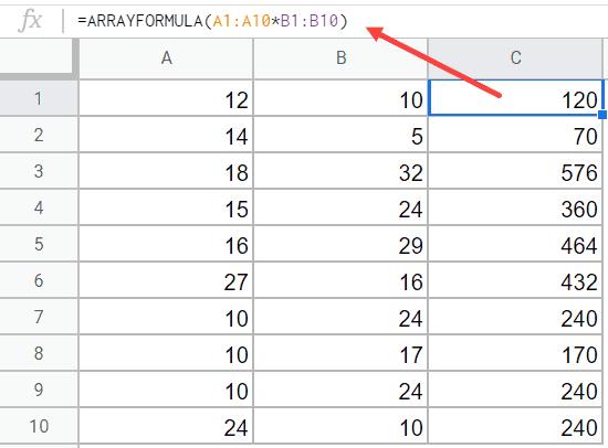 Hướng dẫn cách nhân các số, ô hoặc cột trong Google Sheets